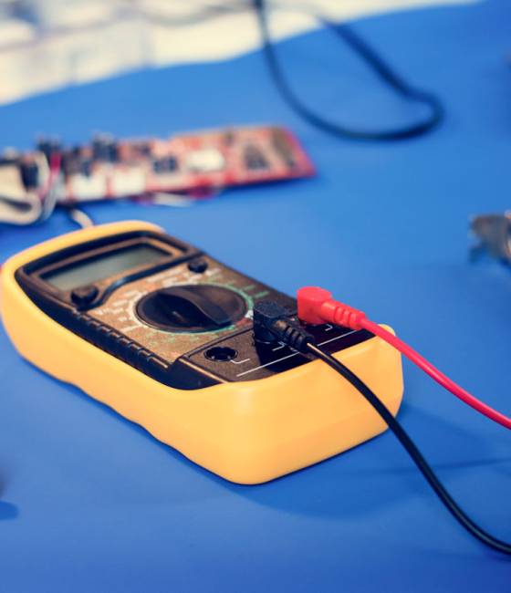 Closeup of multimeter electric measure meter